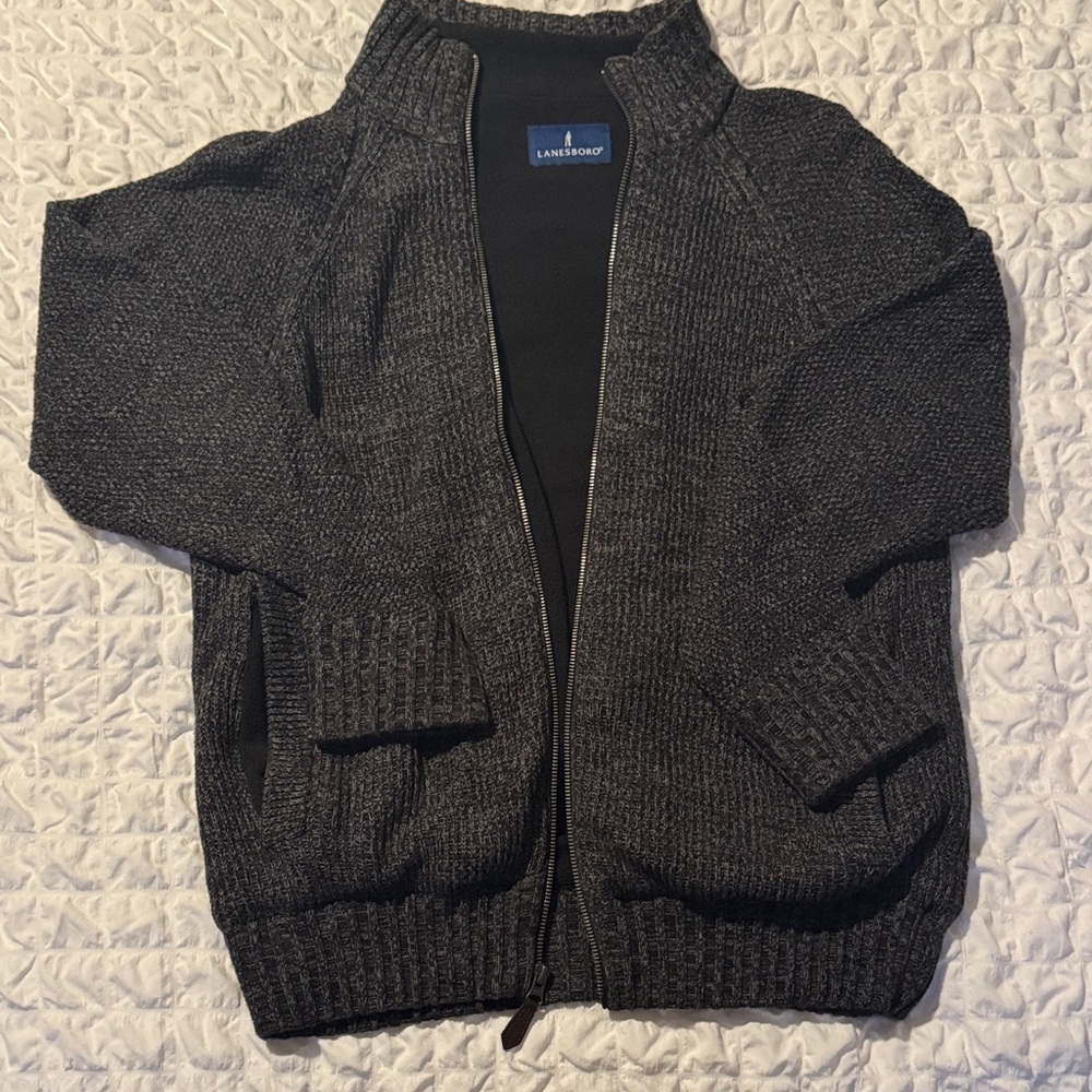 Lanesboro Men's Dark Gray Zip-Up Sweater